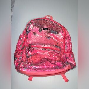 Justice Pink and Silver Sequin Backpack